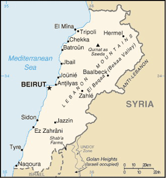 Map Lebanon Travel Insurance Map Lebanon Travel Insurance